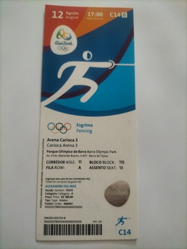 Used ticket olympic - ticket,